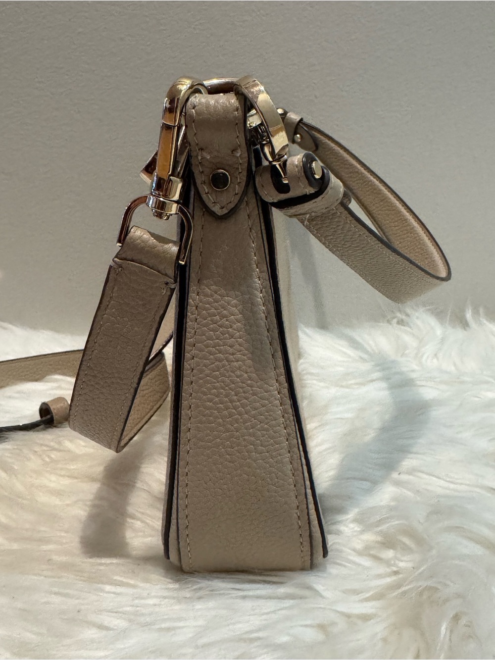 kate spade Pebbled Leather Crossbody in Taupe - Picture 5 of 13